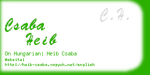csaba heib business card